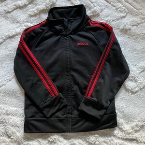 Adidas Kids Black and Red Track Jacket Size 24 Months